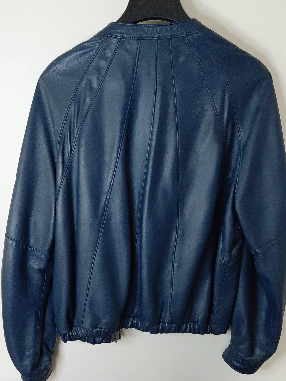 1980s Mens Navy Supersoft Zerimar Leather Jacket